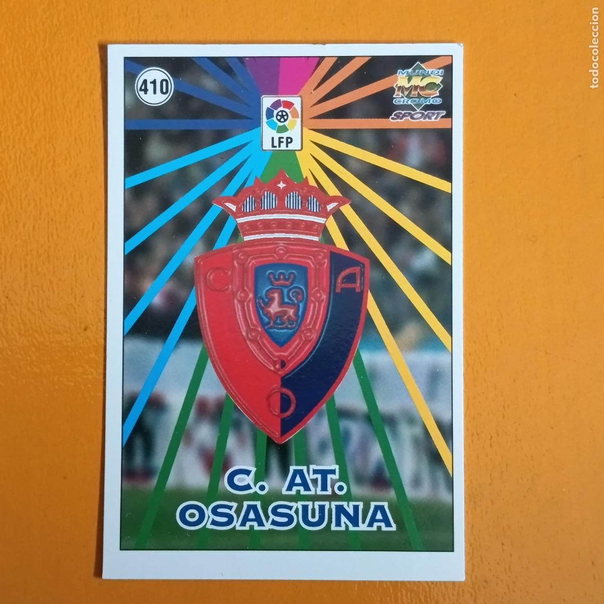 Cromos de F&uacute;tbol: 410 ESCUDO/PLANTILLA. C. AT. OSASUNA. LAS FICHAS DE LA LIGA 98-99. MUNDICROMO