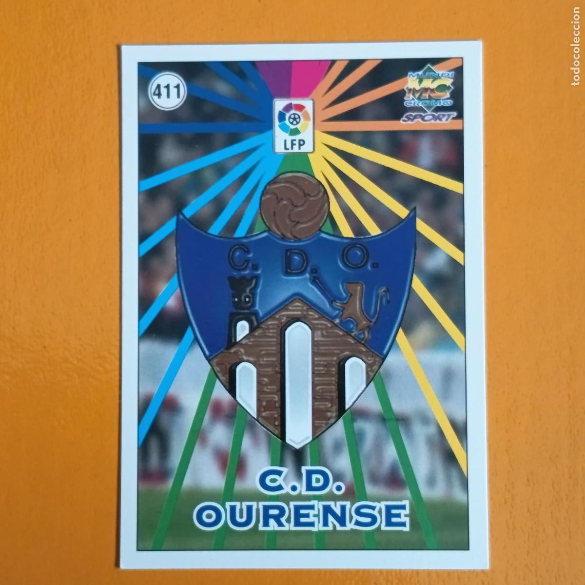 Cromos de F&uacute;tbol: 411 ESCUDO/PLANTILLA. C.D. OURENSE. LAS FICHAS DE LA LIGA 98-99. MUNDICROMO