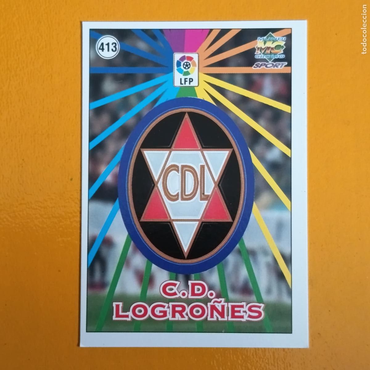 Cartes &agrave; collectionner de Football: 413 ESCUDO/PLANTILLA. C.D. LOGRO&Ntilde;&Eacute;S. LAS FICHAS DE LA LIGA 98-99. MUNDICROMO