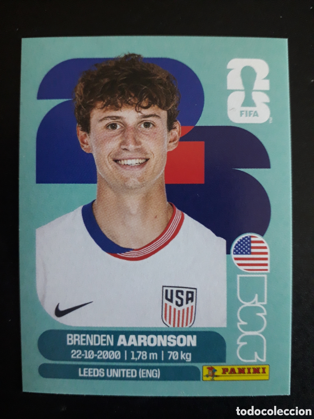 Cartes &agrave; collectionner de Football: AARONSON ESTADOS UNIDOS USA 17 MUNDIAL F&Uacute;TBOL 2026 FIFA WORLD CUP PANINI SIN PEGAR PEDIDO M&Iacute;NIMO 3&euro;.