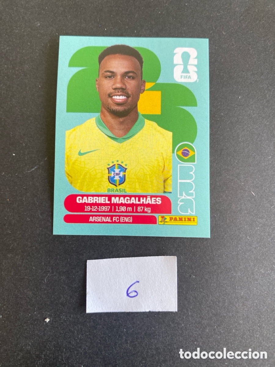 Cromos de Futebol: Cromo Brasil Mundial 26 N* 6 nuevo