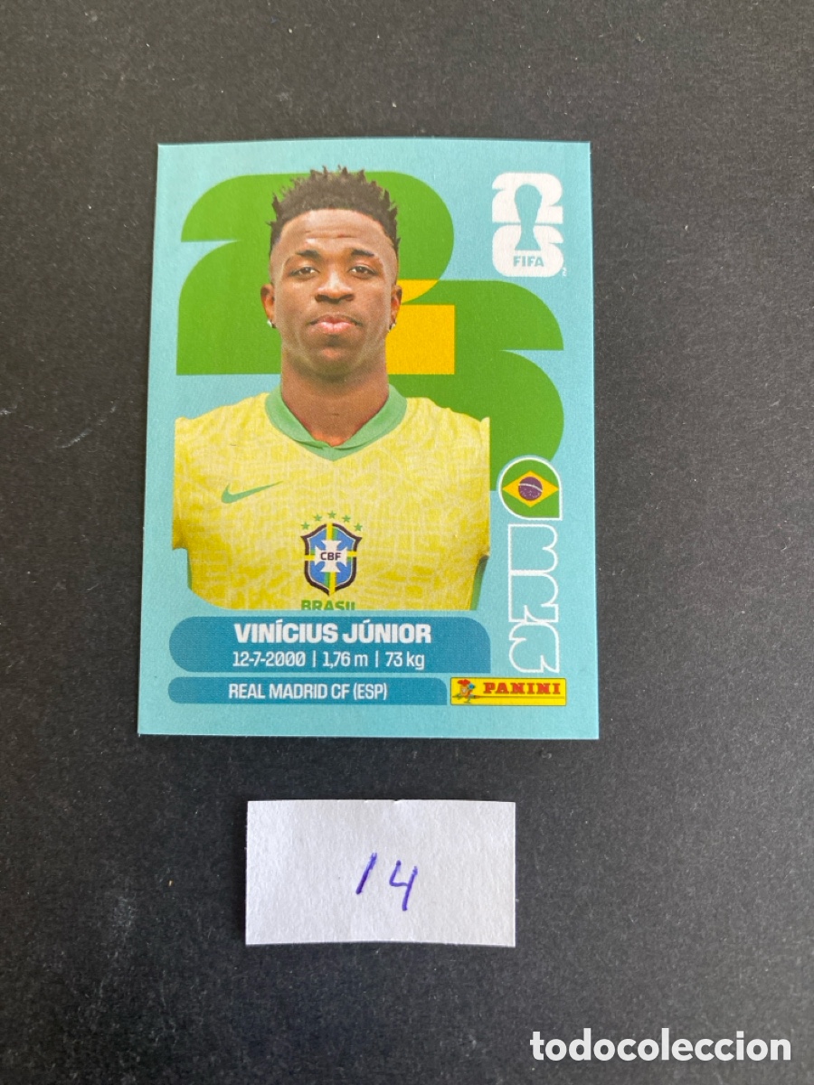 Cromos de F&uacute;tbol: Cromo Brasil Vinicius Mundial 26 N* 14 nuevo
