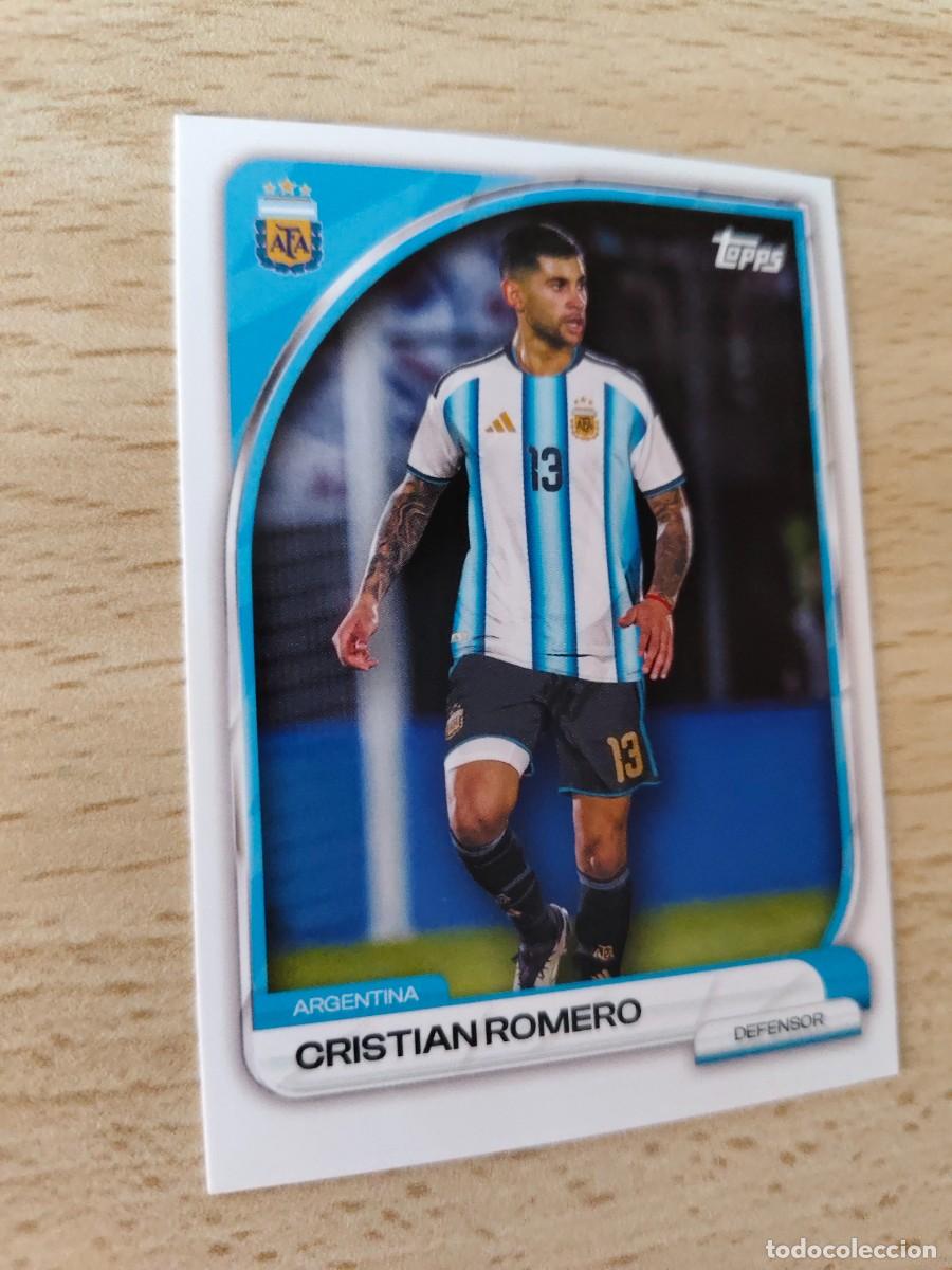 Cromos de F&uacute;tbol: 2 COLLECTOR TIN ARGENTINA 25 26 CRISTIAN ROMERO FIRST TEAM TOPPS 2025 2026
