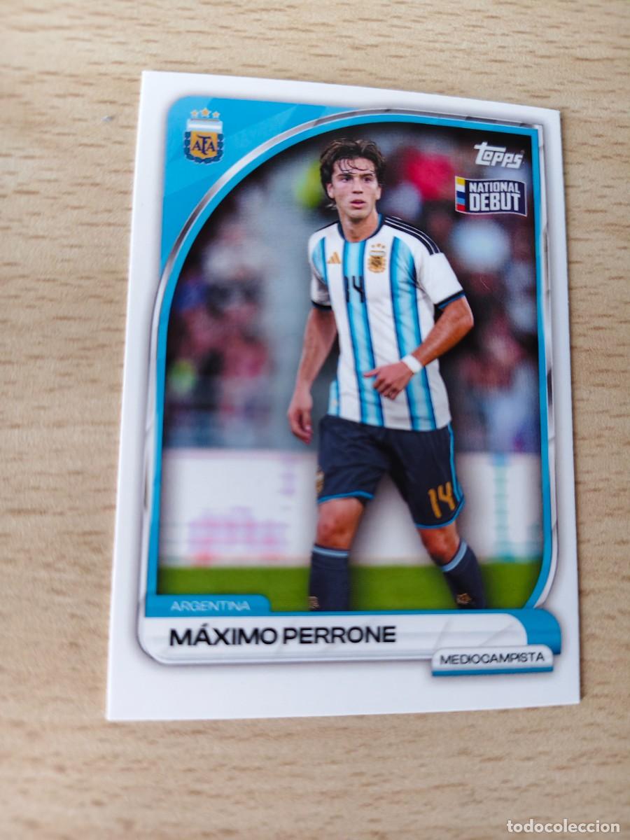 Cromos de F&uacute;tbol: 7 COLLECTOR TIN ARGENTINA 25 26 M&Aacute;XIMO PERRONE FIRST TEAM TOPPS 2025 2026