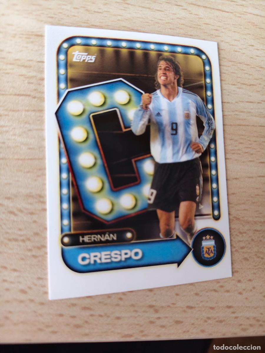 Cromos de F&uacute;tbol: 23 COLLECTOR TIN ARGENTINA 25 26 HERN&Aacute;N CRESPO NAME IN LIGHTS TOPPS 2025 2026