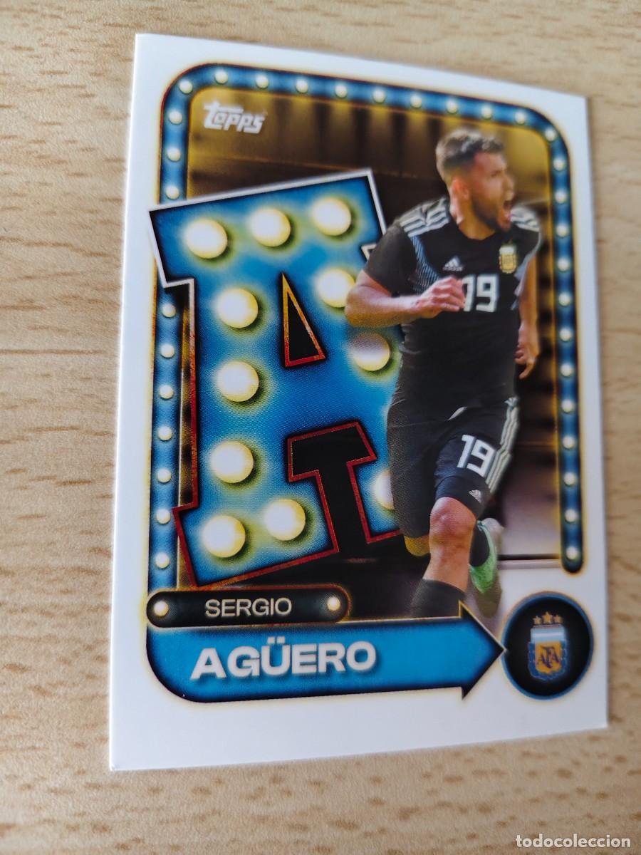 Cromos de F&uacute;tbol: 24 COLLECTOR TIN ARGENTINA 25 26 SERGIO AG&Uuml;ERO NAME IN LIGHTS TOPPS 2025 2026