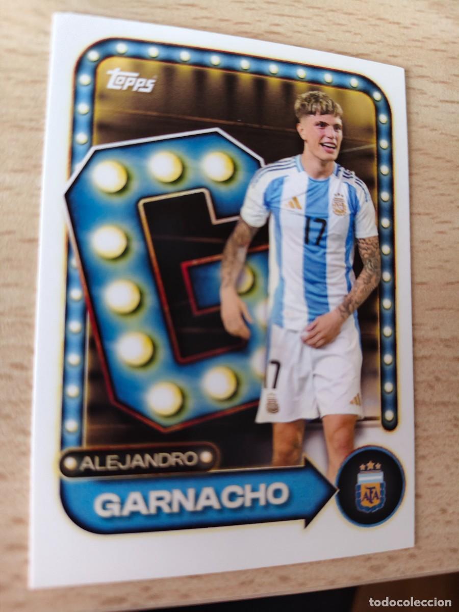 Cromos de F&uacute;tbol: 28 COLLECTOR TIN ARGENTINA 25 26 ALEJANDRO GARNACHO NAME IN LIGHTS TOPPS 2025 2026