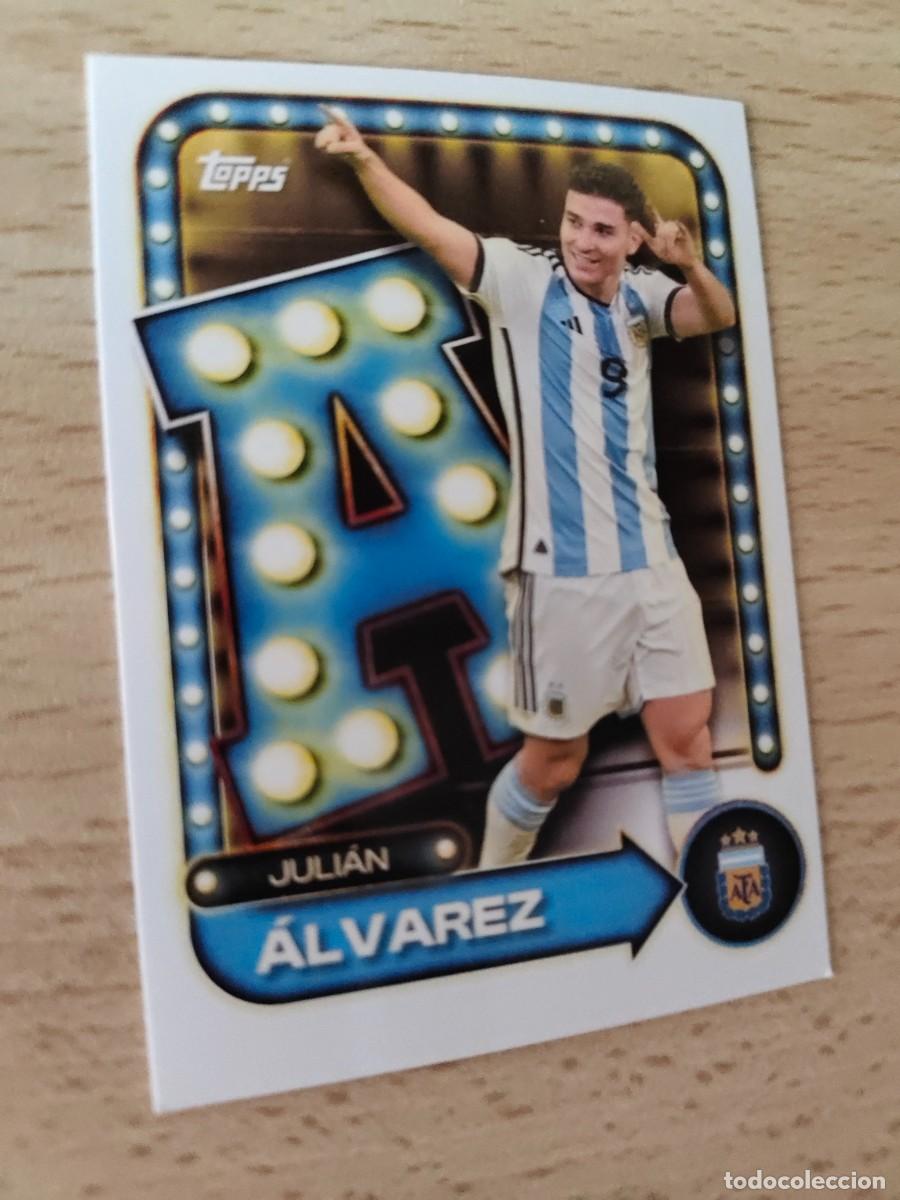 Cromos de F&uacute;tbol: 29 COLLECTOR TIN ARGENTINA 25 26 JULI&Aacute;N &Aacute;LVAREZ NAME IN LIGHTS TOPPS 2025 2026