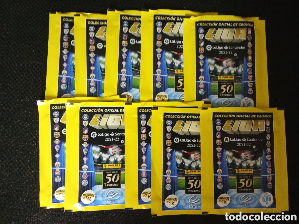 Cromos de F&uacute;tbol: 10 SOBRE SIN ABRIR LIGAS ESTE 2021 2022 21-22