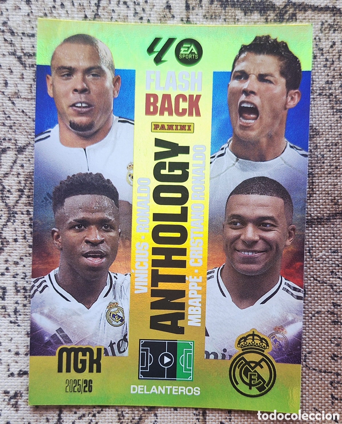 Cromos de F&uacute;tbol: Cristiano - Mbappe - Ronaldo - Vinicius - Flash back Anthology - Megacracks - Panini - 2025 2026