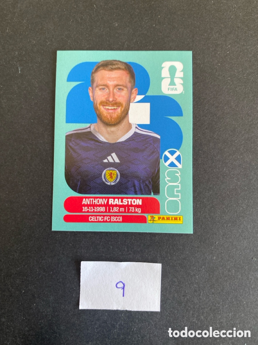 Cromos de F&uacute;tbol: Cromo Escocia Mundial 26 N* 9 nuevo