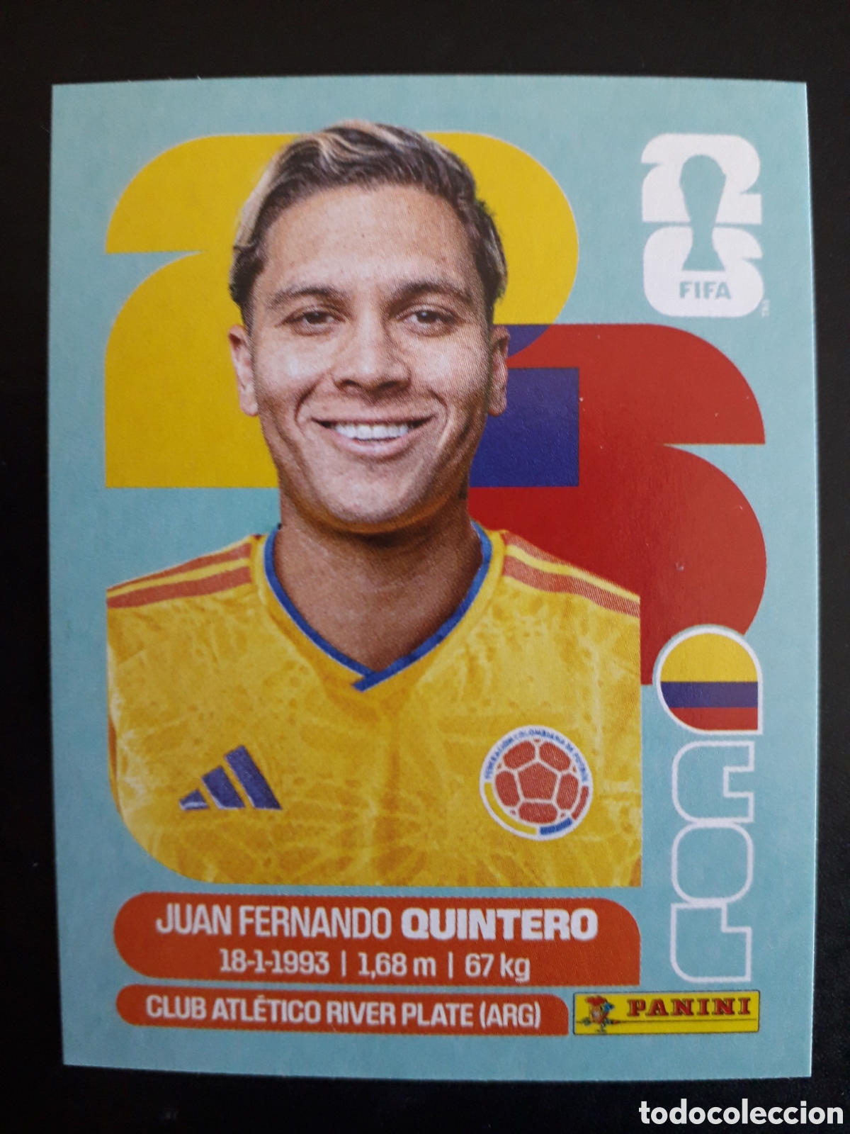 Cromos de F&uacute;tbol: QUINTERO COLOMBIA COL 15 MUNDIAL F&Uacute;TBOL 2026 FIFA WORLD CUP PANINI SIN PEGAR PEDIDO M&Iacute;NIMO 3&euro;