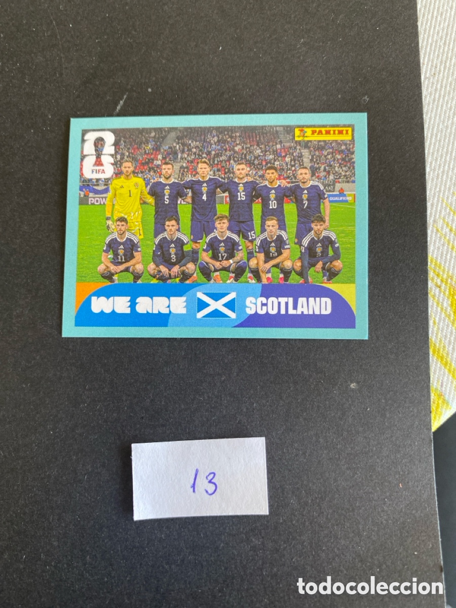 Cromos de F&uacute;tbol: Cromo Escocia Mundial 26 N* 13 nuevo
