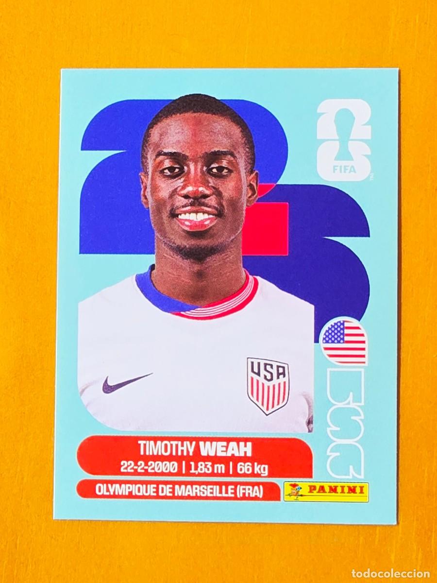 Football Stickers: USA 12 Timothy Weah, USA Estados Unidos, Panini FIFA World Cup Mundial 2026 Sticker