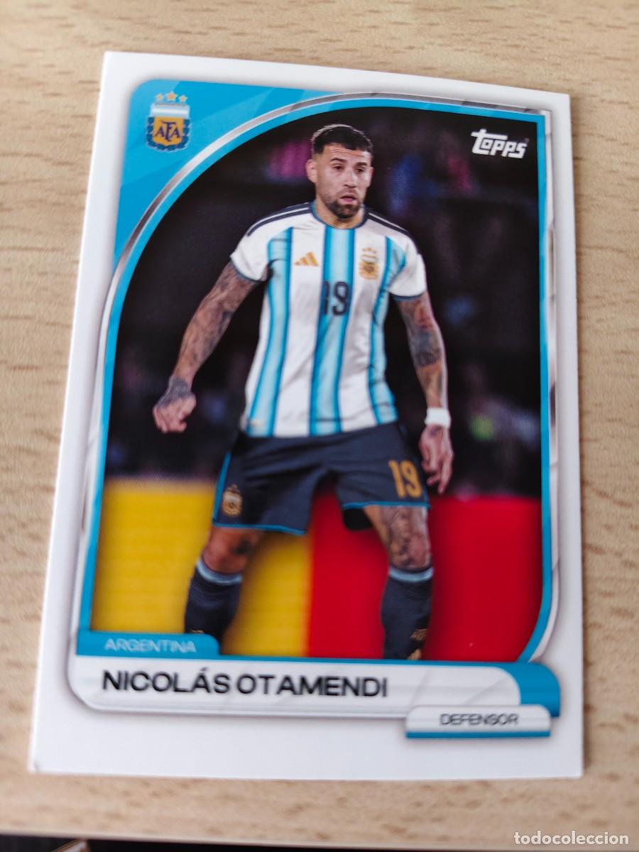 Football Stickers: 3 COLLECTOR TIN ARGENTINA 25 26 NICOL&Aacute;S OTAMENDI FIRST TEAM TOCADA ESQUINA TOPPS 2025 2026