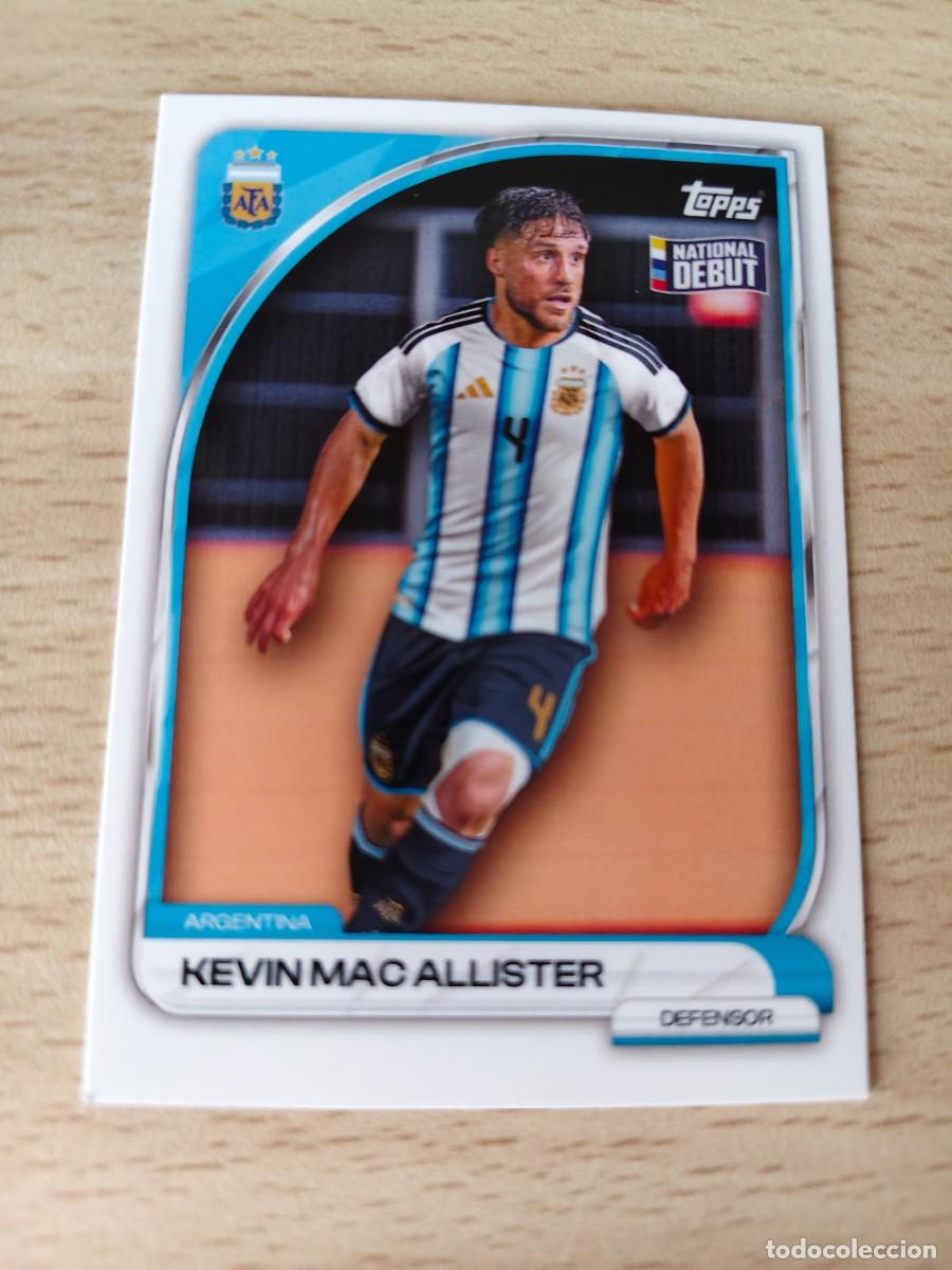 Football Stickers: 6 COLLECTOR TIN ARGENTINA 25 26 KEVIN MAC ALLISTER FIRST TEAM TOCADA ESQUINA TOPPS 2025 2026