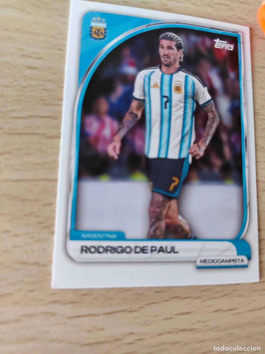 Football Stickers: 8 COLLECTOR TIN ARGENTINA 25 26 RODRIGO DE PAUL FIRST TEAM TOCADA ESQUINA TOPPS 2025 2026