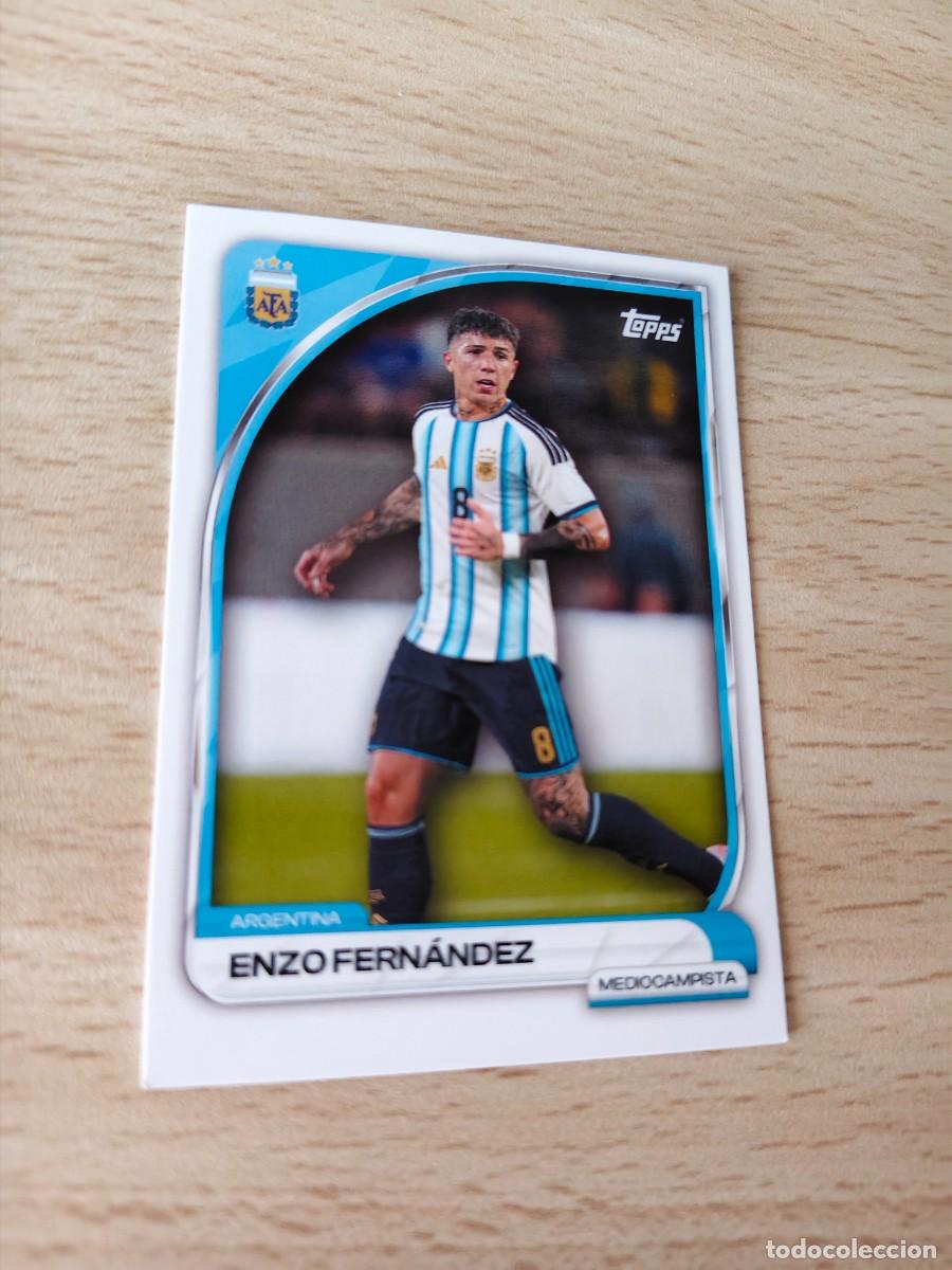Football Stickers: 9 COLLECTOR TIN ARGENTINA 25 26 ENZO FERN&Aacute;NDEZ FIRST TEAM TOCADA ESQUINA TOPPS 2025 2026