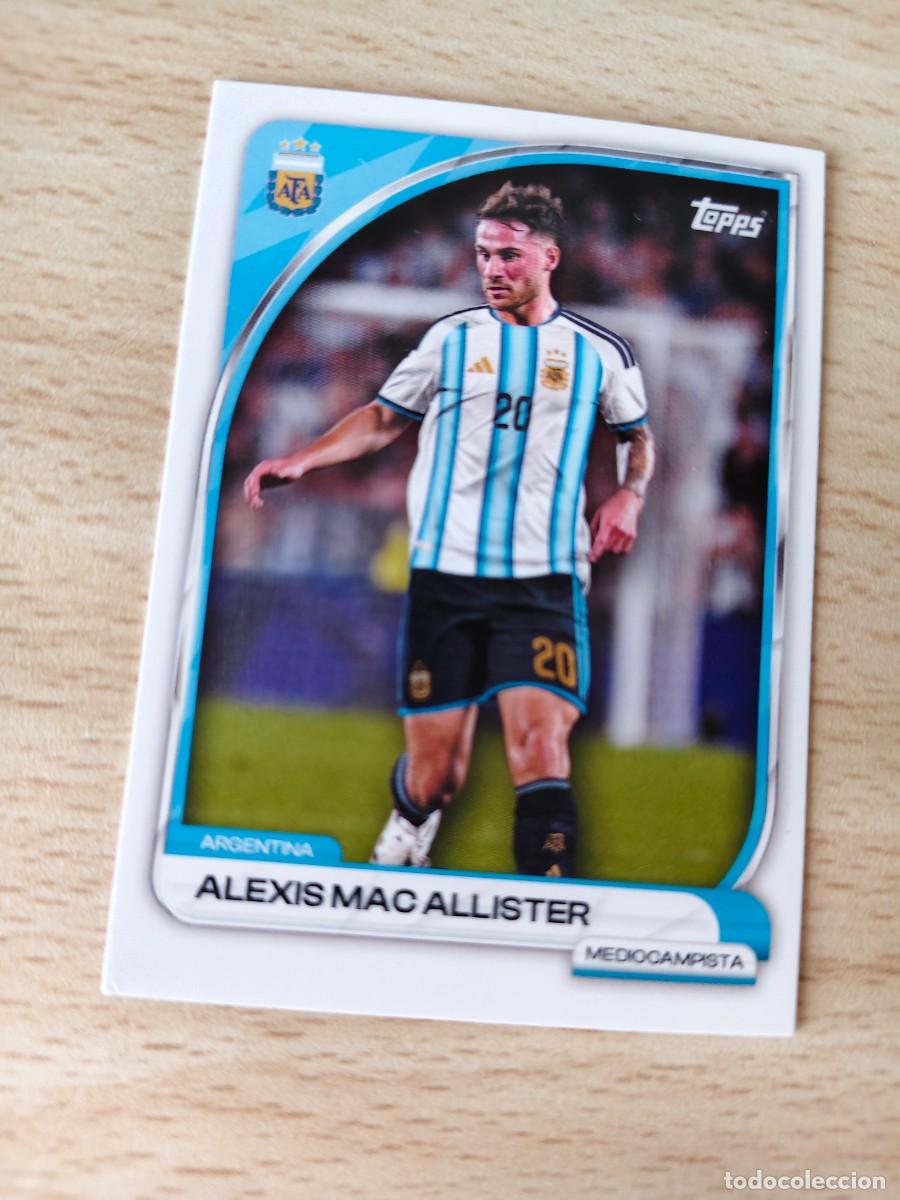 Football Stickers: 11 COLLECTOR TIN ARGENTINA 25 26 ALEXIS MAC ALLISTER FIRST TEAM TOCADA ESQUINA TOPPS 2025 2026