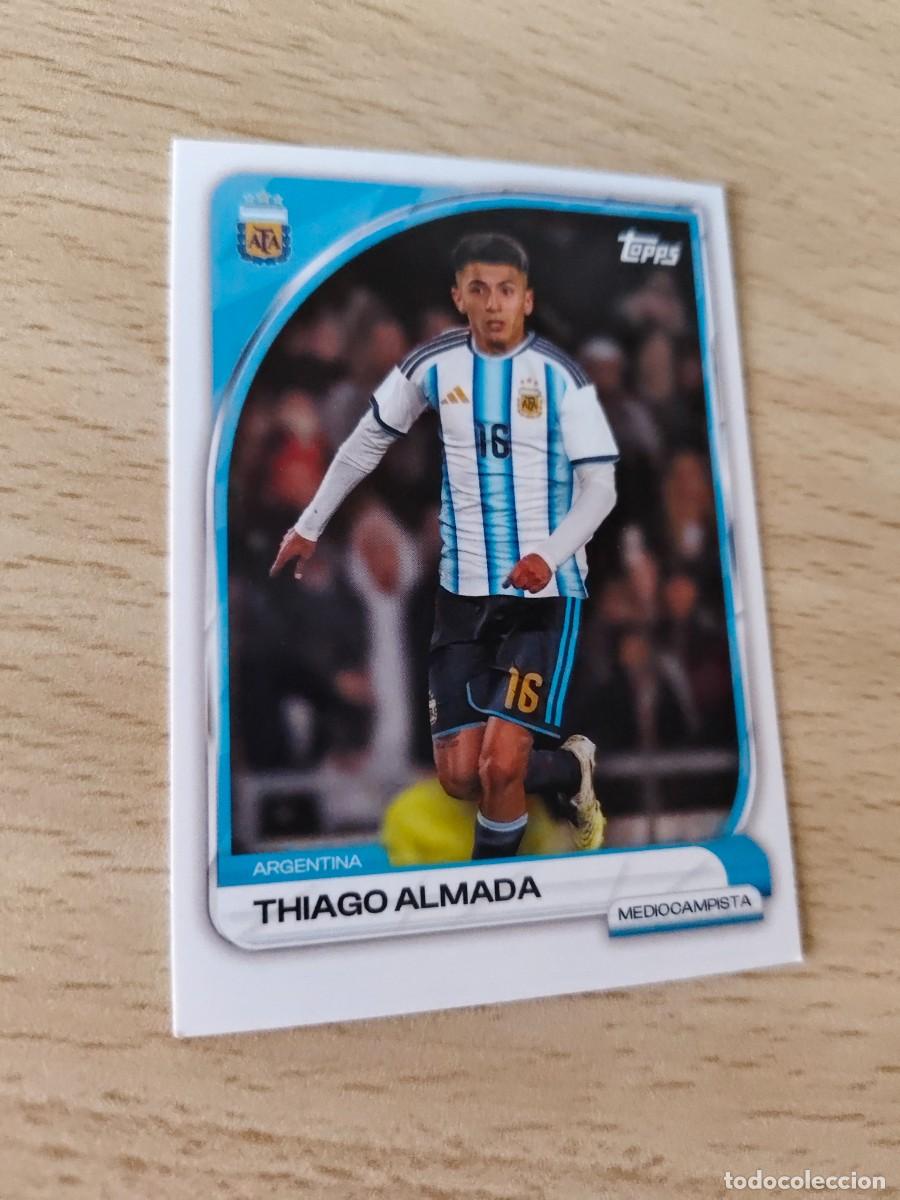 Football Stickers: 12 COLLECTOR TIN ARGENTINA 25 26 THIAGO ALMADA FIRST TEAM TOCADA ESQUINA TOPPS 2025 2026