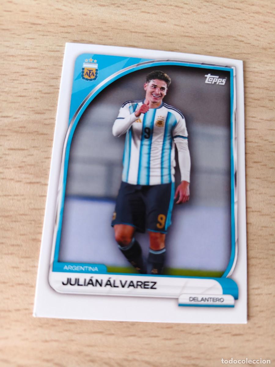 Cromos de F&uacute;tbol: 19 COLLECTOR TIN ARGENTINA 25 26 JULI&Aacute;N &Aacute;LVAREZ FIRST TEAM TOCADA ESQUINA TOPPS 2025 2026
