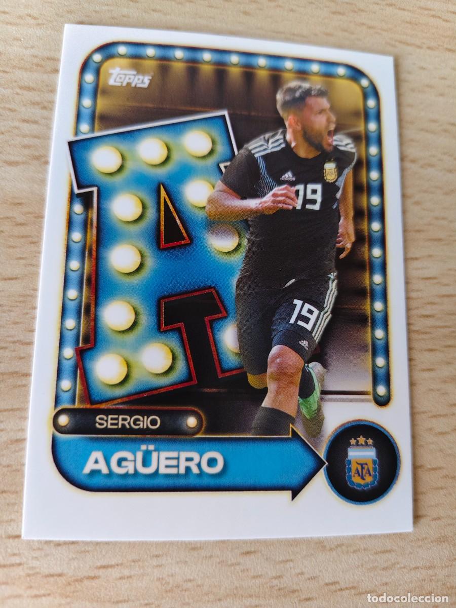 Cromos de F&uacute;tbol: 24 COLLECTOR TIN ARGENTINA 25 26 SERGIO AG&Uuml;ERO NAME IN LIGHTS TOCADA ESQUINA TOPPS 2025 2026