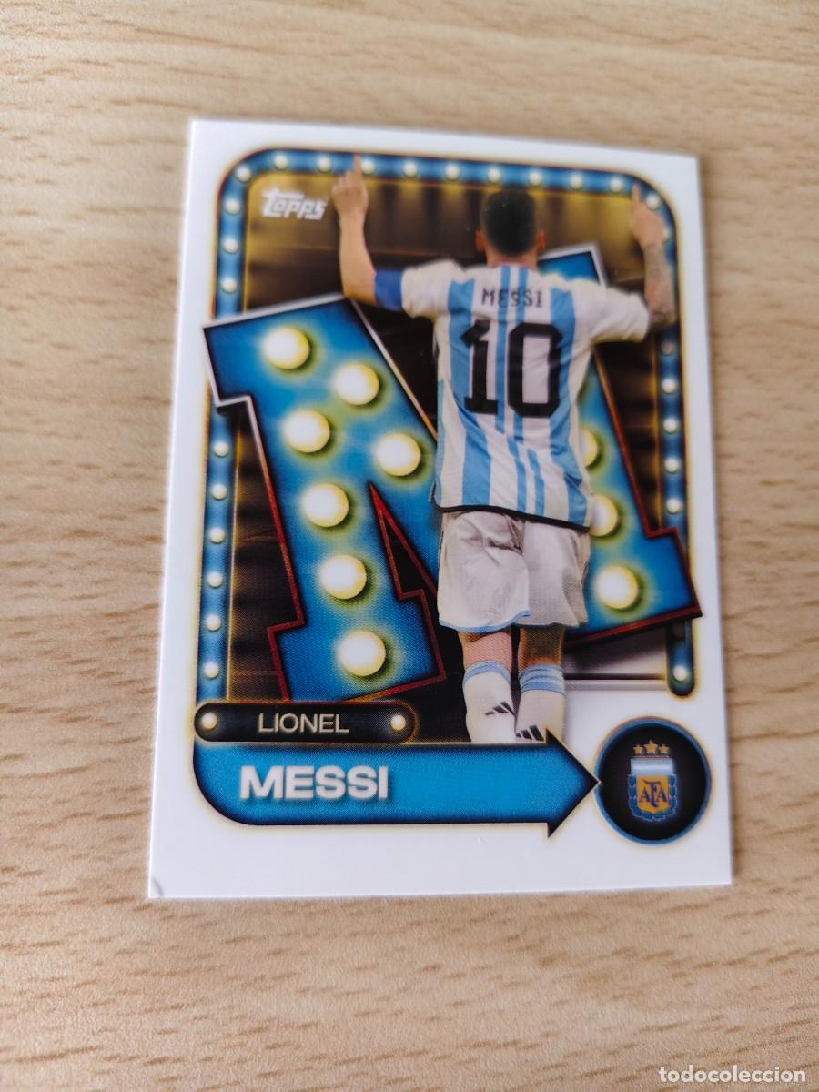 Cromos de F&uacute;tbol: 26 COLLECTOR TIN ARGENTINA 25 26 LIONEL MESSI NAME IN LIGHTS TOCADA ESQUINA TOPPS 2025 2026