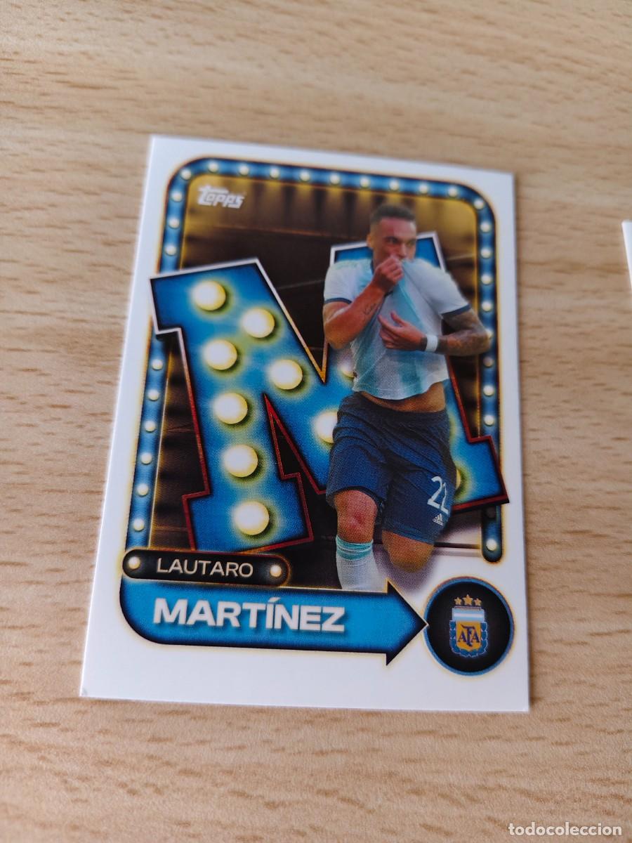 Cromos de F&uacute;tbol: 30 COLLECTOR TIN ARGENTINA 25 26 LAUTARO MART&Iacute;NEZ NAME IN LIGHTS TOCADA ESQUINA TOPPS 2025 2026