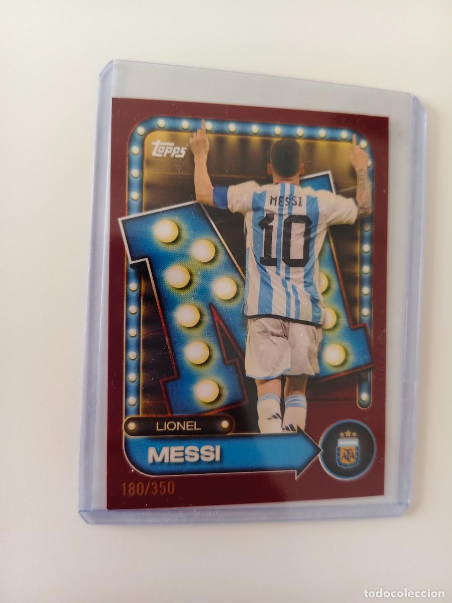 Cromos de F&uacute;tbol: 17 COLLECTOR TIN ARGENTINA 25 26 LIONEL MESSI FIRST TEAM NUMERDA PARALELA /350 TOPPS 2025 2026