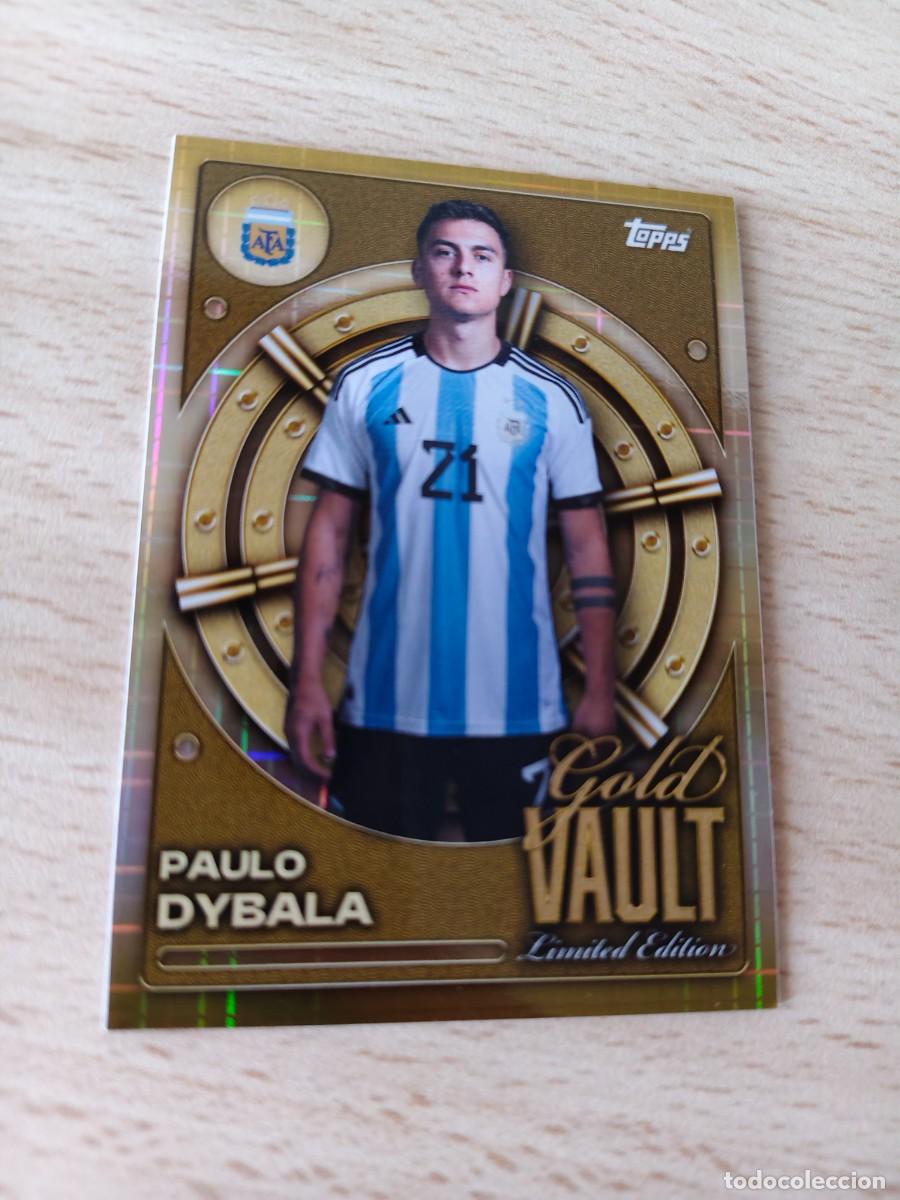 Cromos de F&uacute;tbol: GV-4 COLLECTOR TIN ARGENTINA 25 26 PAULO DYBALA GOLD VAULT LIMITED EDITION TOCADA ESQUINA TOPPS 2025