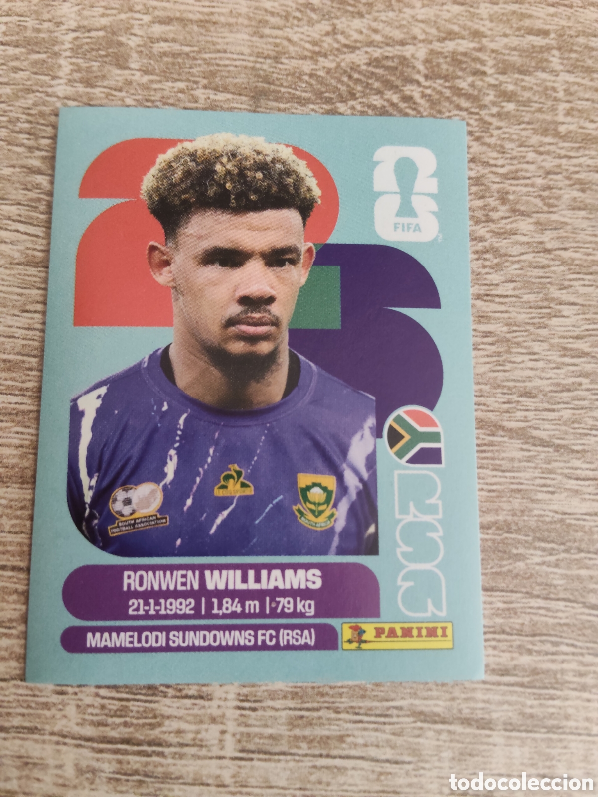 Cromos de F&uacute;tbol: Panini mundial 2026 RSA 2 Ronwen Williams Sud&aacute;frica