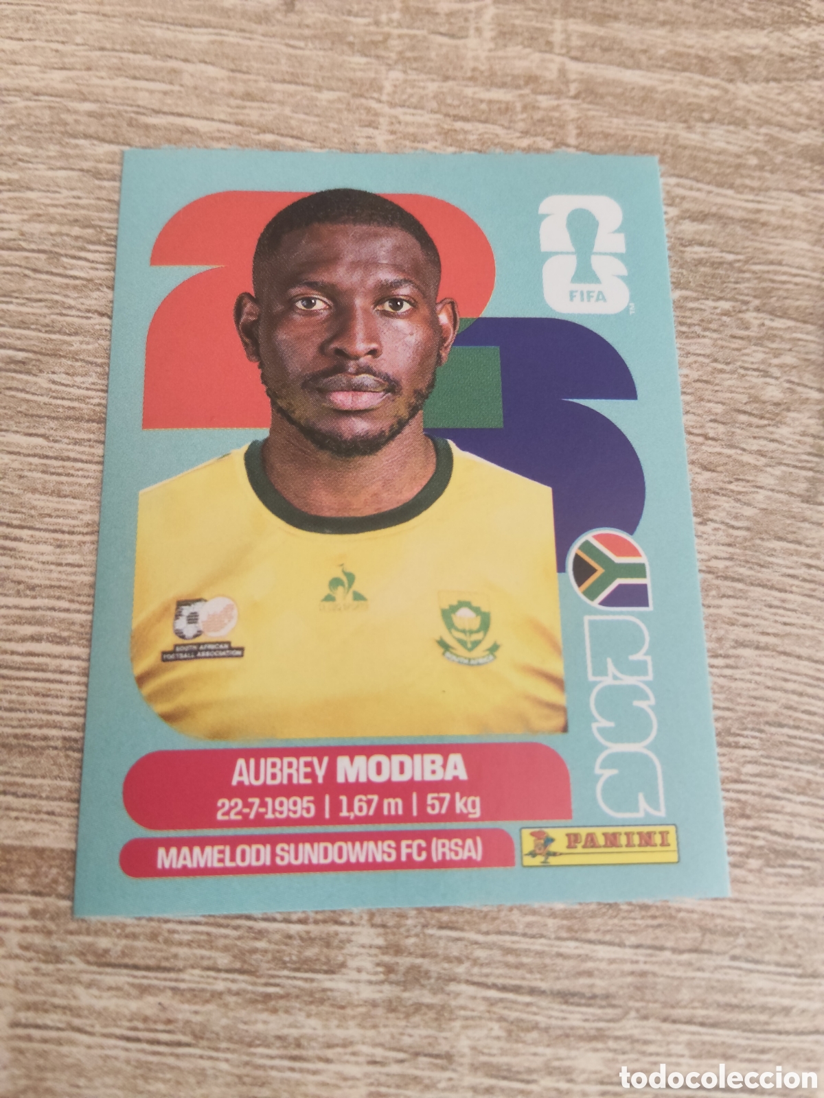 Cromos de F&uacute;tbol: Panini mundial 2026 RSA 4 Aubrey Modiba Sud&aacute;frica