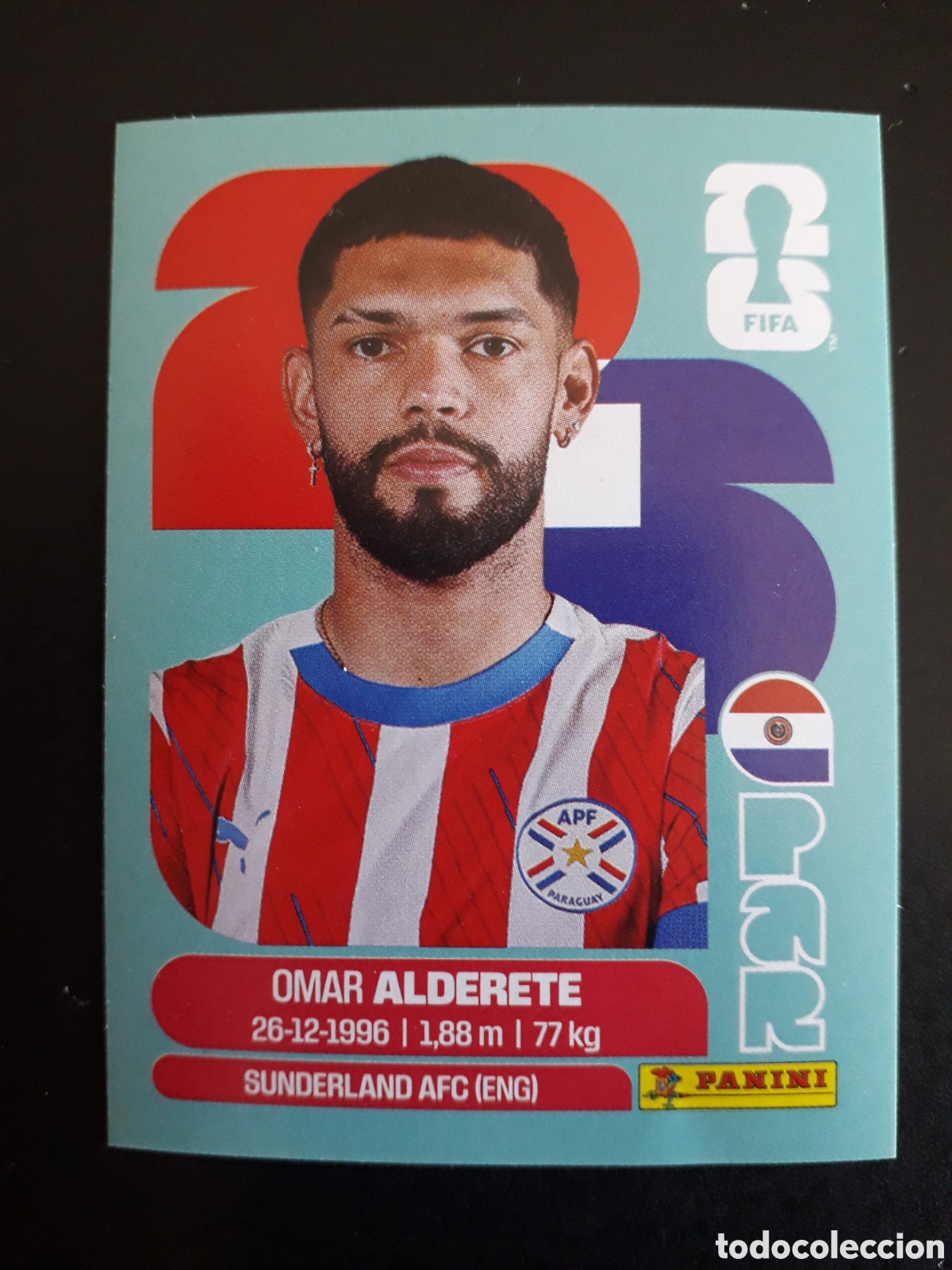 Cromos de F&uacute;tbol: ALDERETE PARAGUAY PAR 7 MUNDIAL F&Uacute;TBOL 2026 FIFA WORLD CUP PANINI SIN PEGAR PEDIDO M&Iacute;NIMO 3&euro;