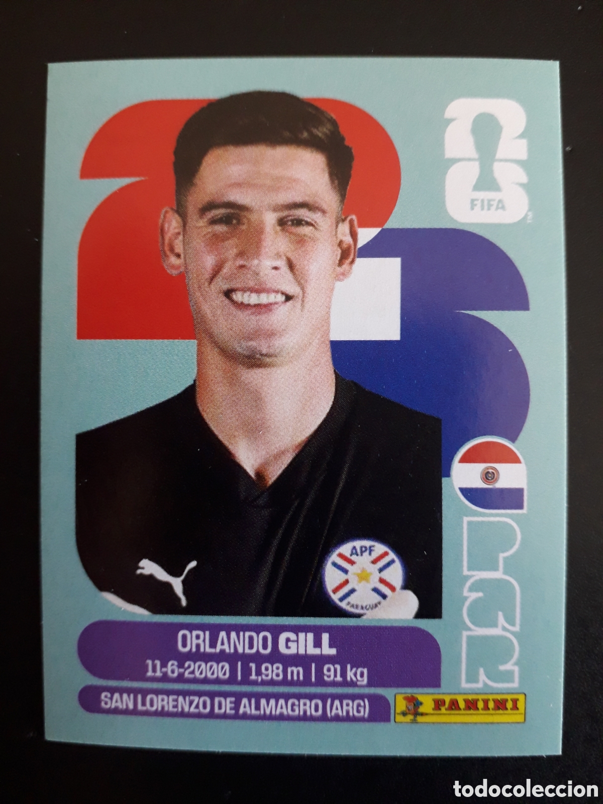 Cromos de F&uacute;tbol: GILL PARAGUAY PAR 3 MUNDIAL F&Uacute;TBOL 2026 FIFA WORLD CUP PANINI SIN PEGAR PEDIDO M&Iacute;NIMO 3&euro;