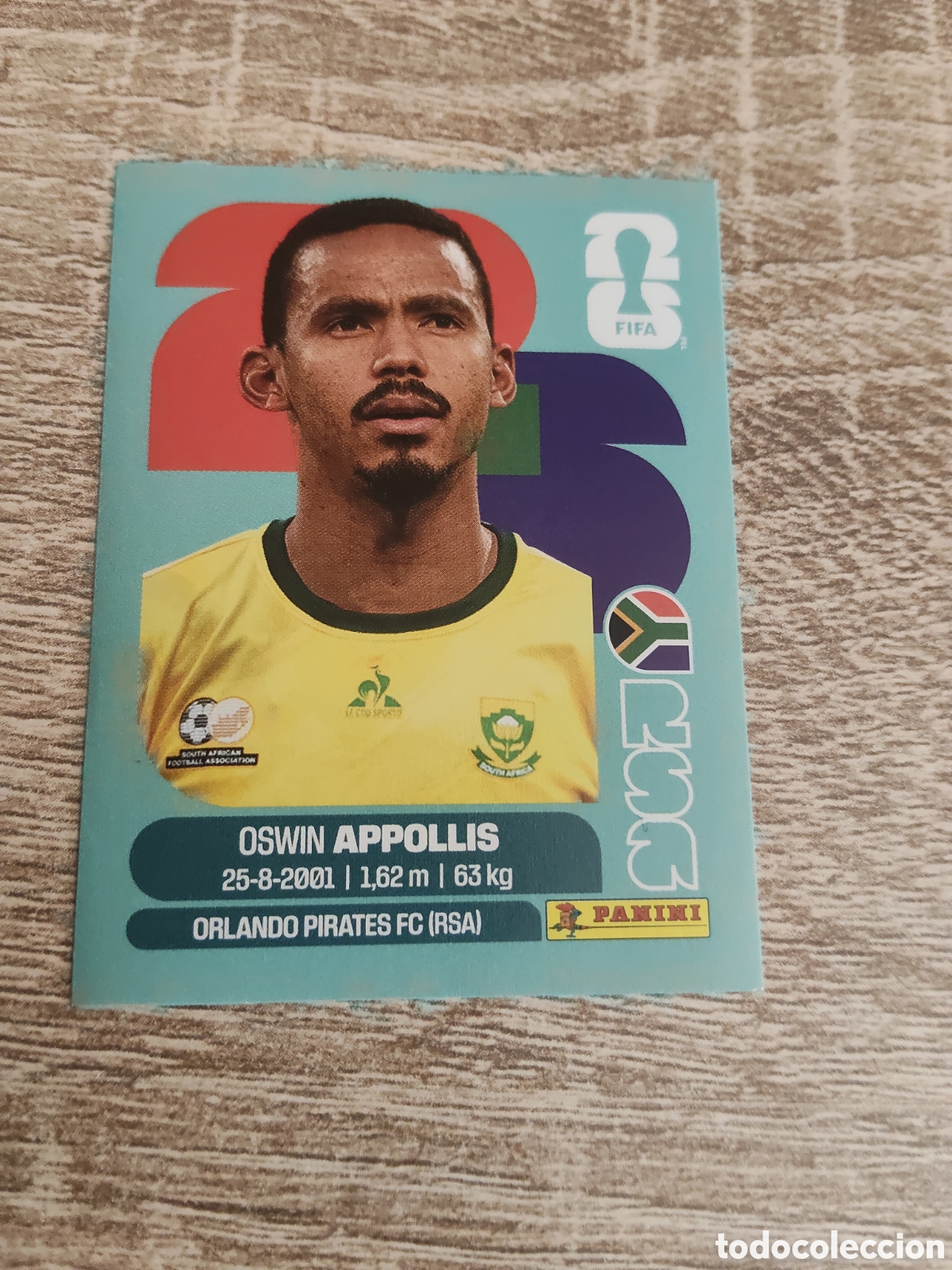 Cromos de F&uacute;tbol: Panini mundial 2026 RSA 20 Oswin Appollis Sud&aacute;frica