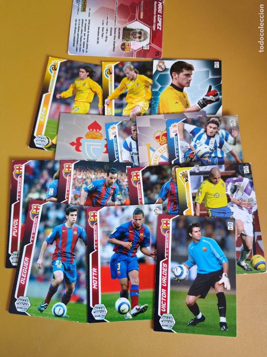 Cromos de F&uacute;tbol: megacracks 2005 06 contiene 14 cromos