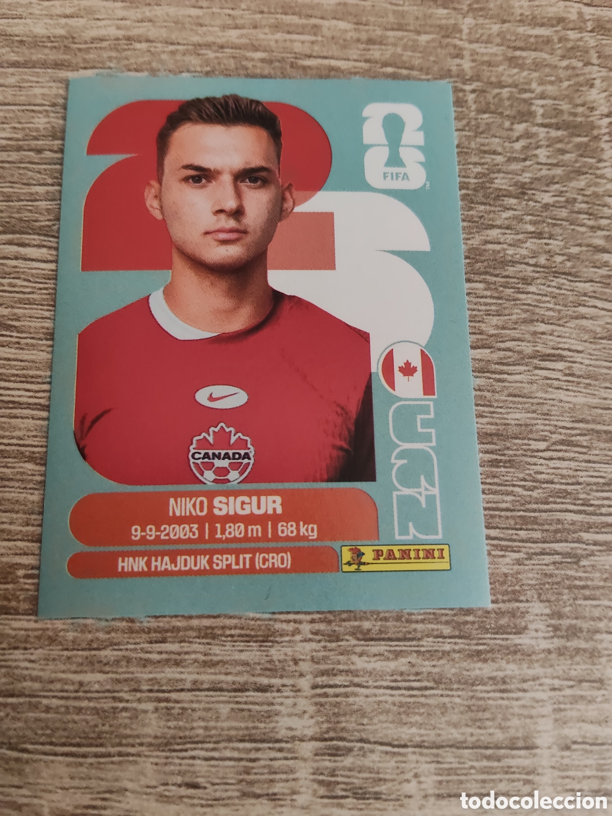 Cromos de F&uacute;tbol: Panini mundial 2026 CAN 16 Niko Sigur Canad&aacute;