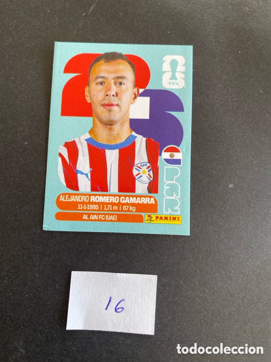 Cromos de F&uacute;tbol: Cromo Paraguay Mundial 26 N* 16 nuevo
