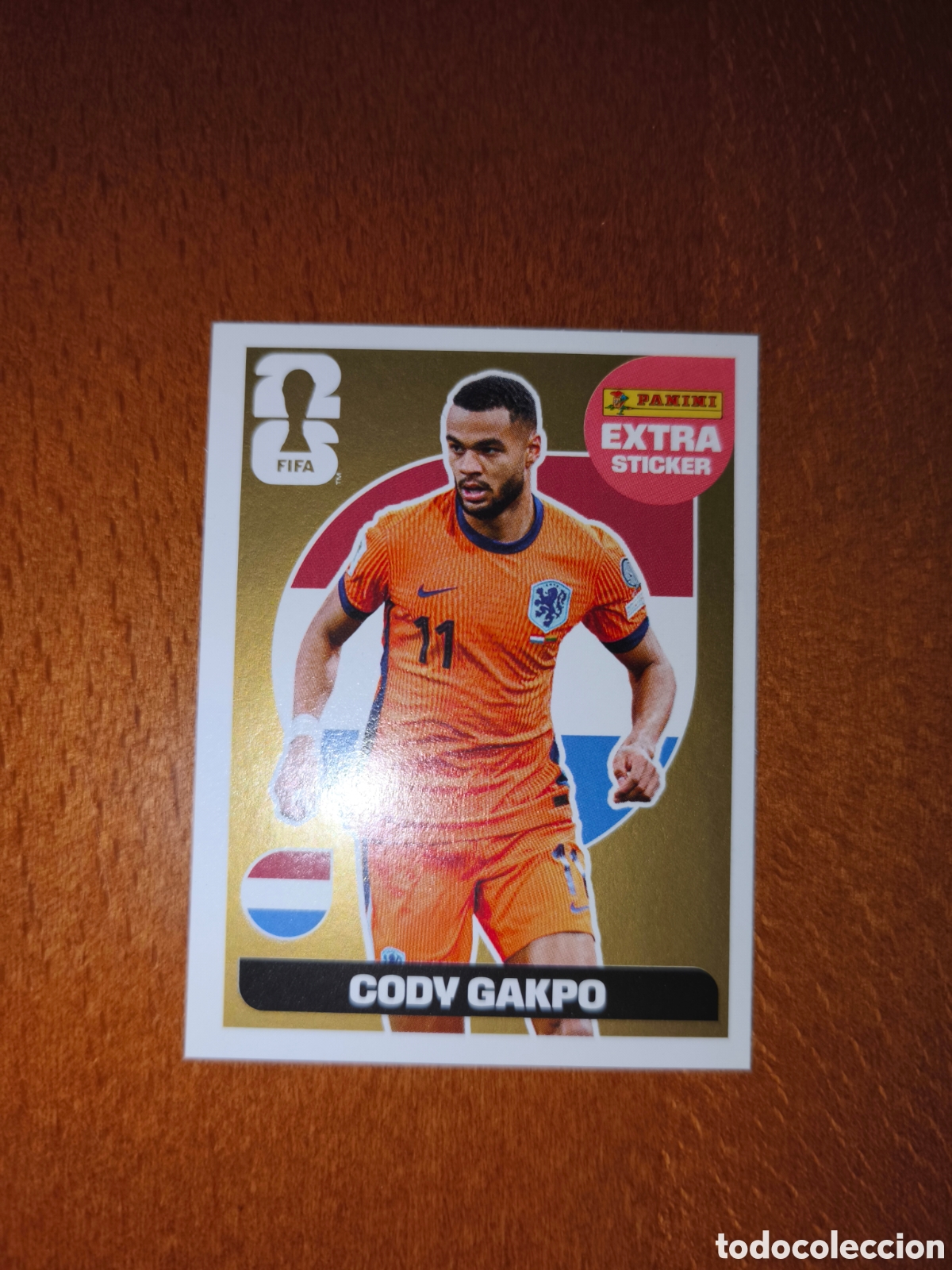 Cromos de F&uacute;tbol: Cody Gakpo EXTRA STICKER ORO Mundial Fifa World Cup 2026 Holanda