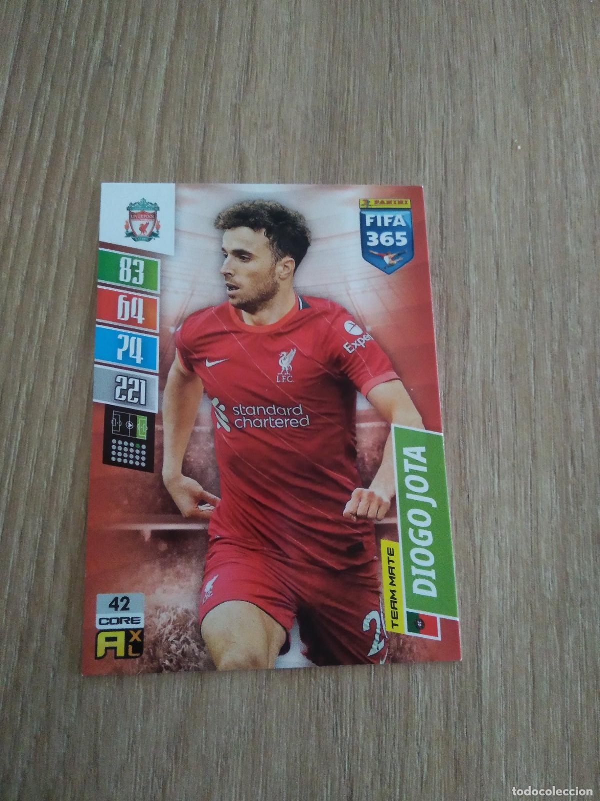 Cromos de F&uacute;tbol: 42 DIOGO JOTA LIVERPOOL CROMO FUTBOL PANINI ADRENALYN 21-22 FIFA 365 2021-2022