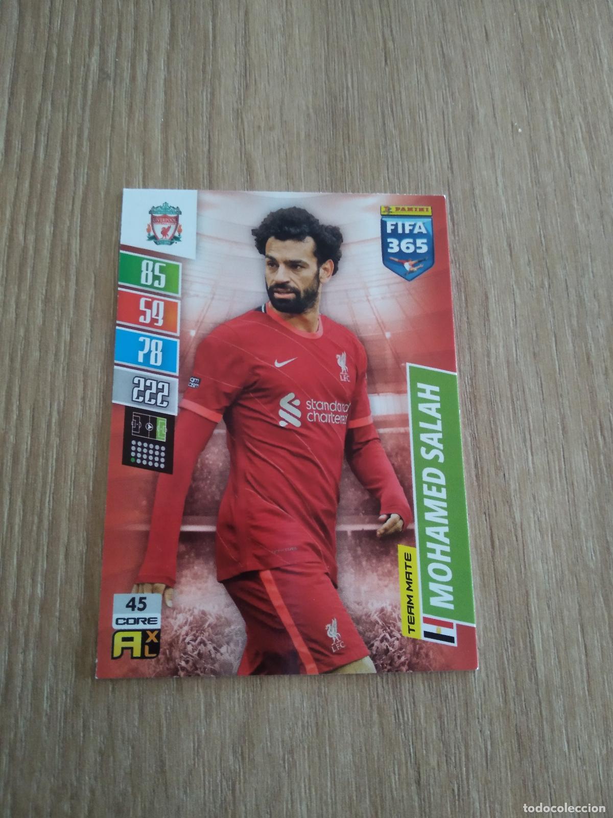 Cromos de F&uacute;tbol: 45 SALAH LIVERPOOL CROMO FUTBOL PANINI ADRENALYN 21-22 FIFA 365 2021-2022
