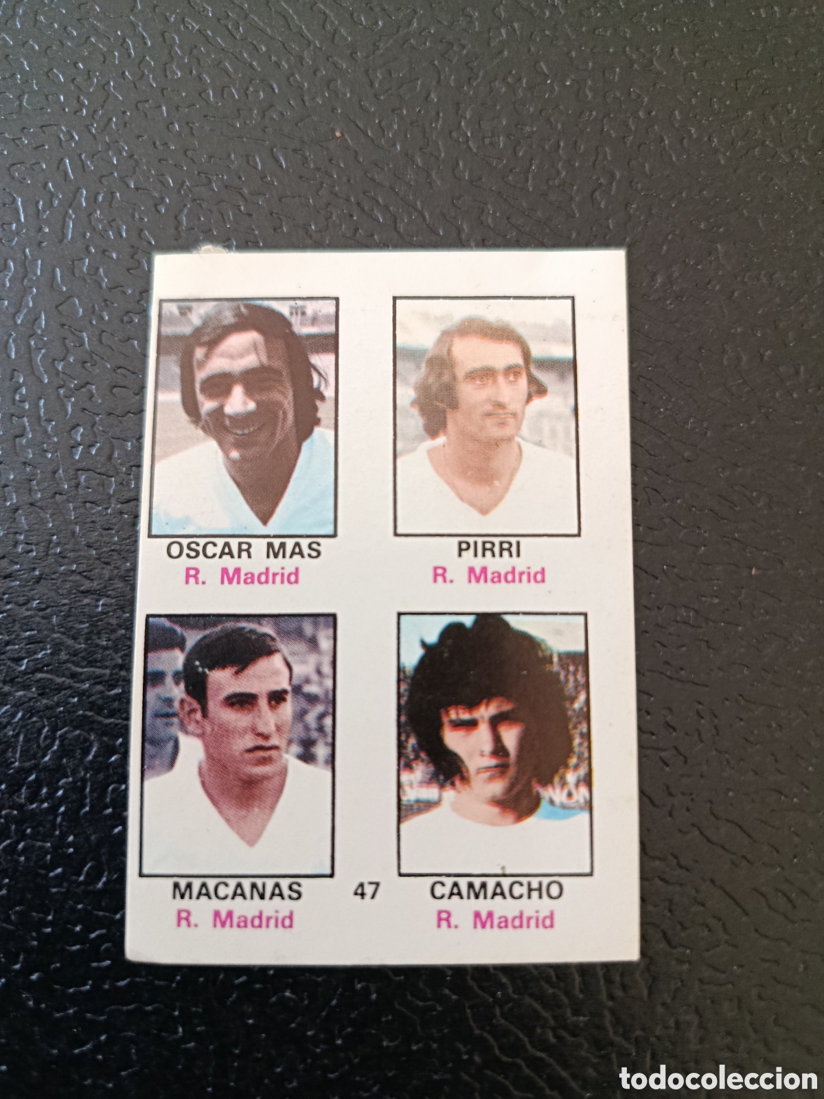 Cromos de F&uacute;tbol: CROMO ADHESIVO NUNCA PEGADO N&ordm; 47 PIRRI - CAMACHO REAL MADRID FHER 74 75 1974 1975