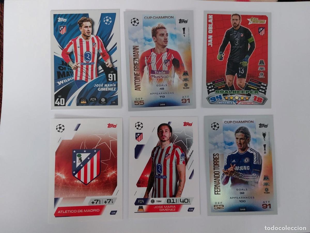 Cromos de F&uacute;tbol: Lote Atl&eacute;tico de Madrid match attax 25 26 Torres Griezmann Oblak Gim&eacute;nez cup champion heritage