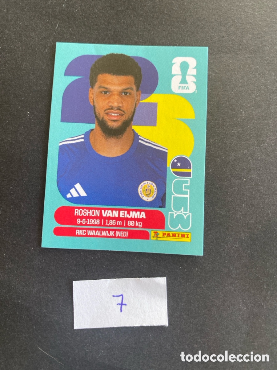 Cromos de F&uacute;tbol: Cromo Curazao Mundial 26 N* 7 nueva