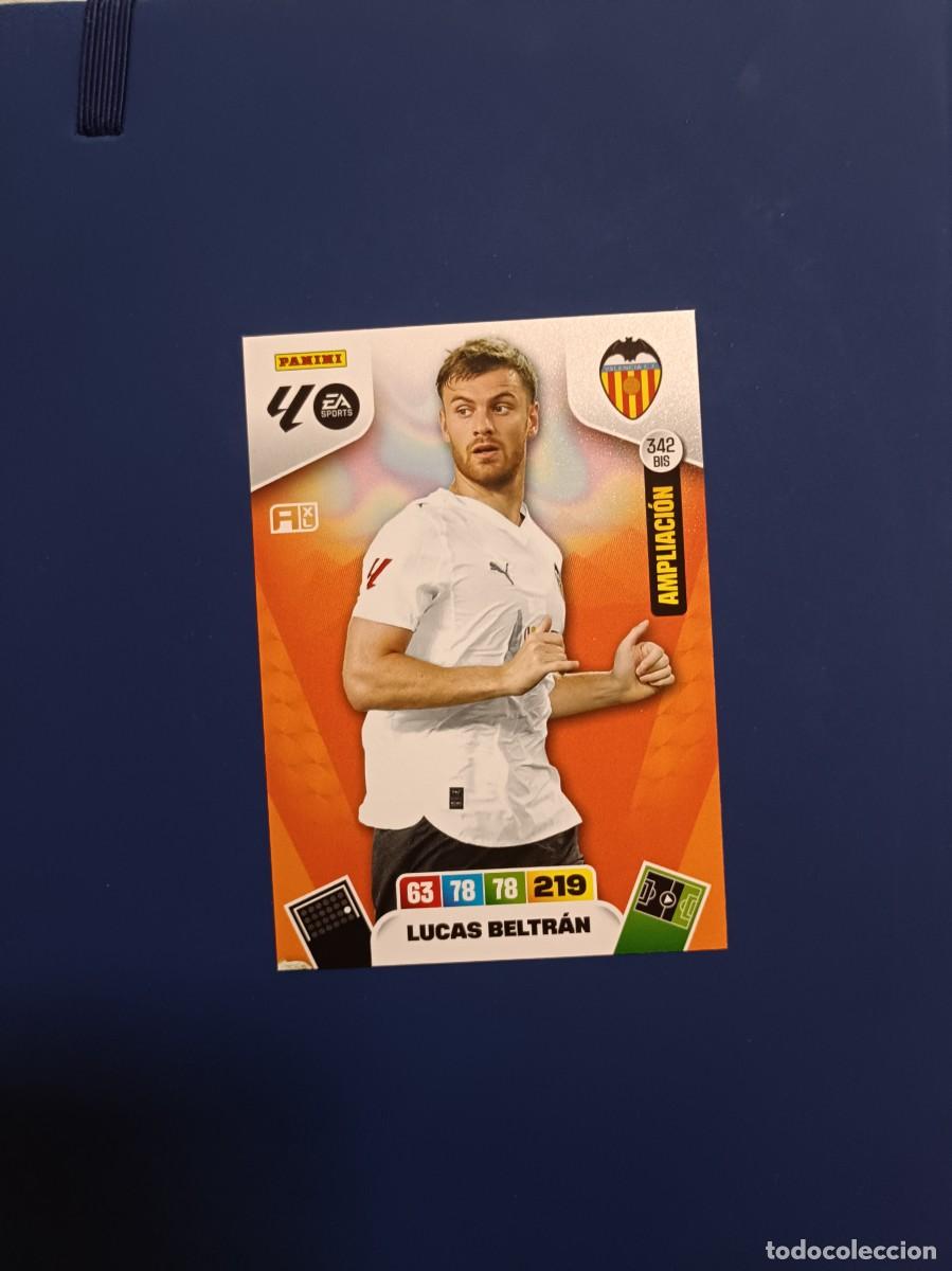 Football Stickers: 342 bis ampliaci&oacute;n Lucas Beltr&aacute;n Adrenalyn XL 25 26 Valencia panini 2025 2026