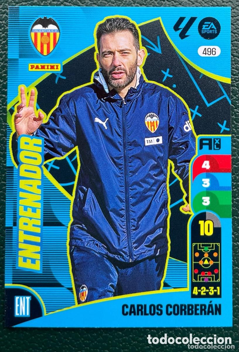Football Stickers: 496 CARLOS CORBERAN ENTRENADOR VALENCIA CF FICHAS ALBUM ADRENALYN XL 2024 2025 24 25