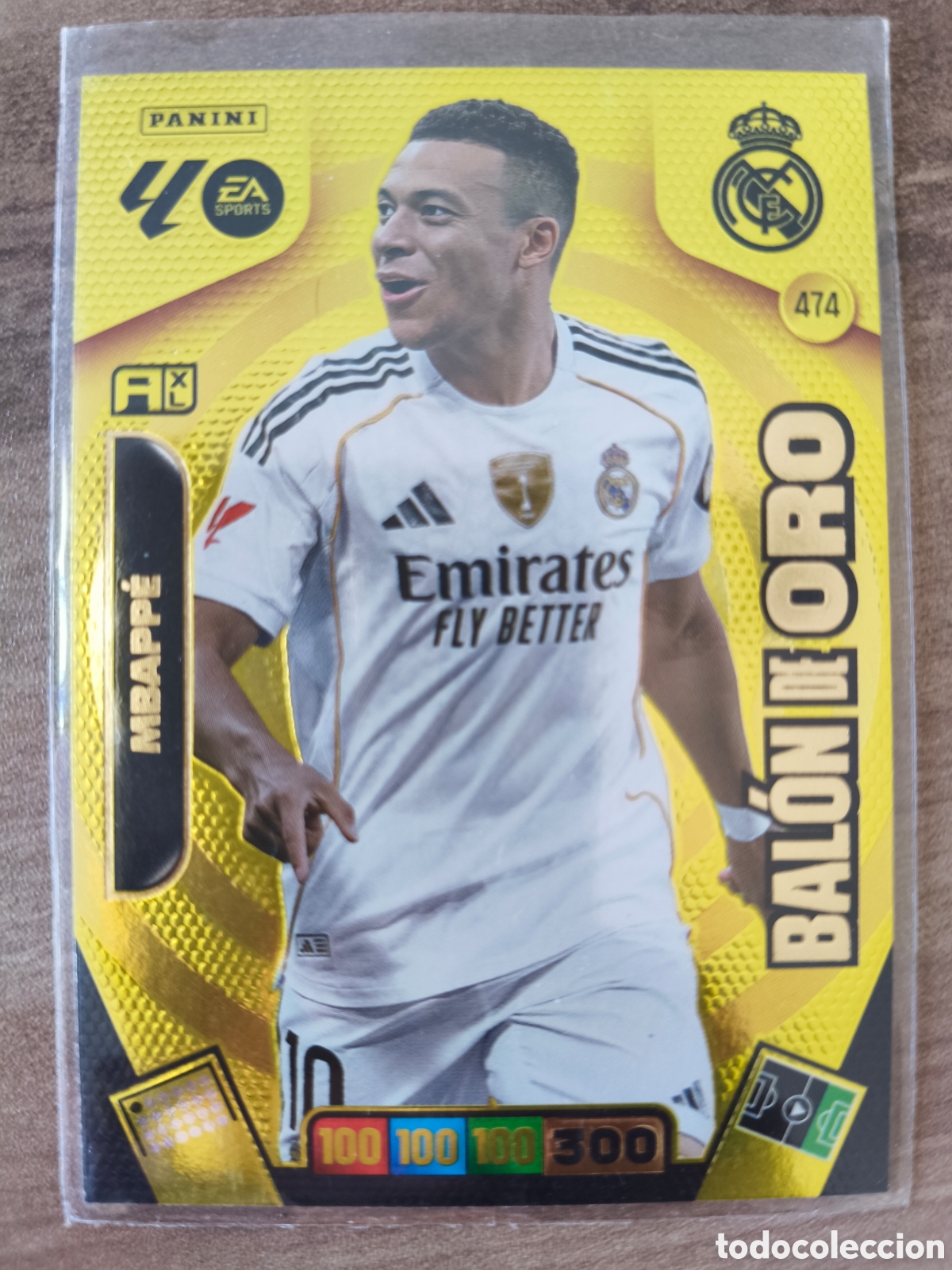 Cartes &agrave; collectionner de Football: Balon de Oro Mbappe 474 Adrenalyn XL Liga 25 26