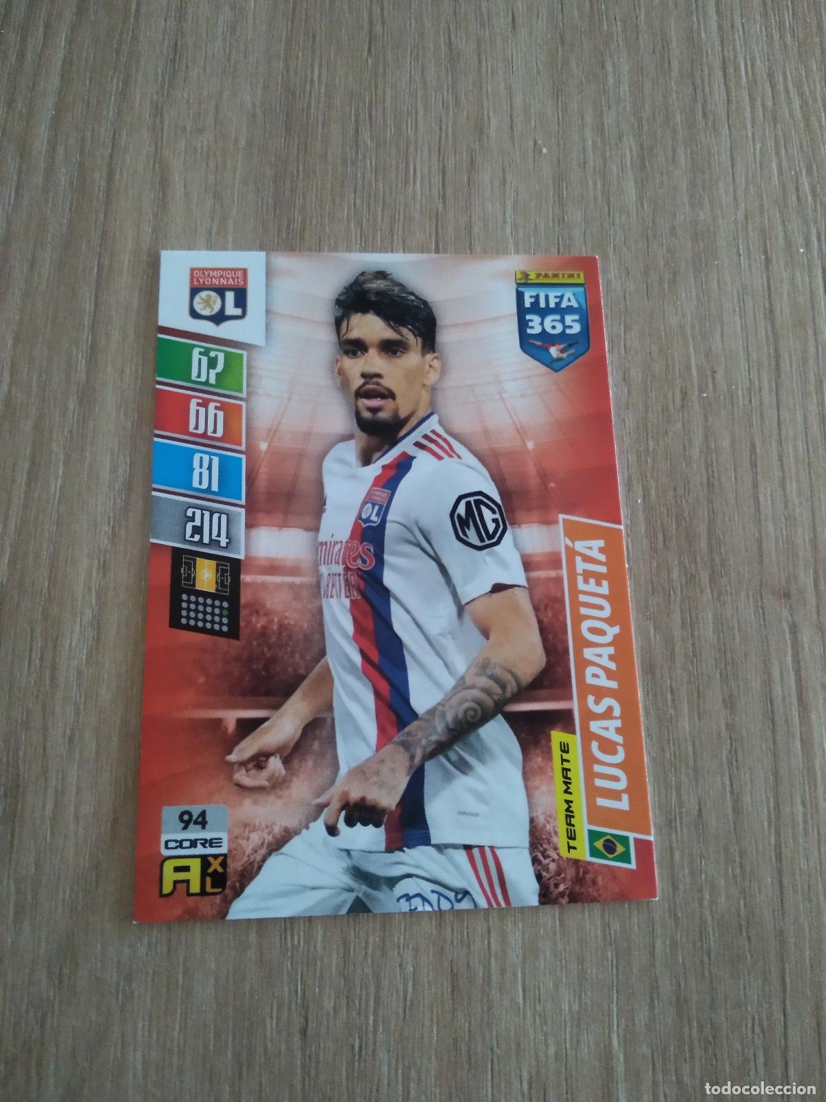 Fu&szlig;ball-Sticker: 94 LUCAS PAQUETA OLYMPIQUE LYON CROMO FUTBOL PANINI ADRENALYN 21-22 FIFA 365 2021-2022