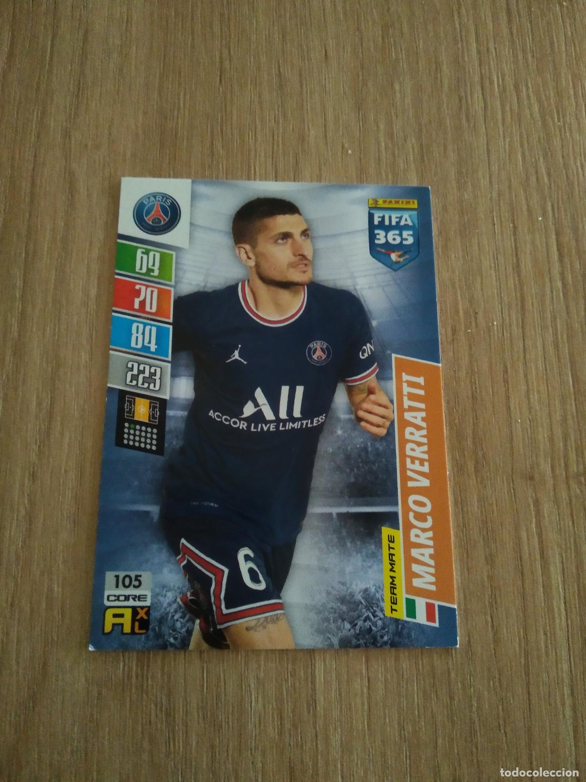 Cromos de Futebol: 105 VERRATTI PARIS SAINT GERMAIN CROMO FUTBOL PANINI ADRENALYN 21-22 FIFA 365 2021-2022