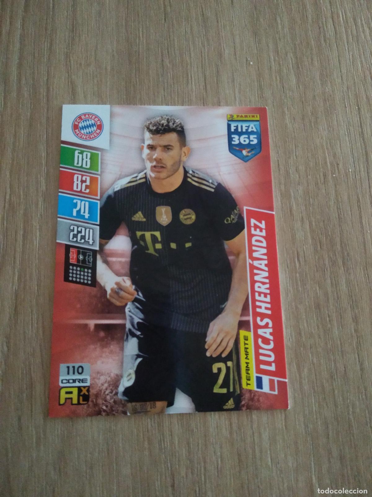 Fu&szlig;ball-Sticker: 110 LUCAS HERNANDEZ BAYERN MUNICH CROMO FUTBOL PANINI ADRENALYN 21-22 FIFA 365 2021-2022